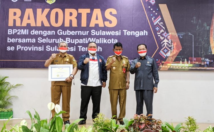 Gubernur Sulawesi Tengah Ikuti Rakortas BP2MI Bersama Seluruh Bupati/Walikota Se-Provinsi Sualwesi Tengah.