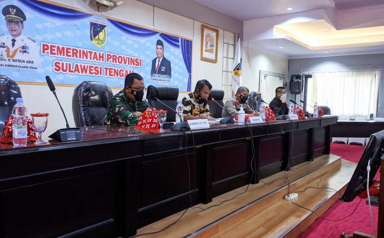 Gubernur Pimpin Rakor Penanganan Covid-19 Provinsi Sulteng Tahun 2021.