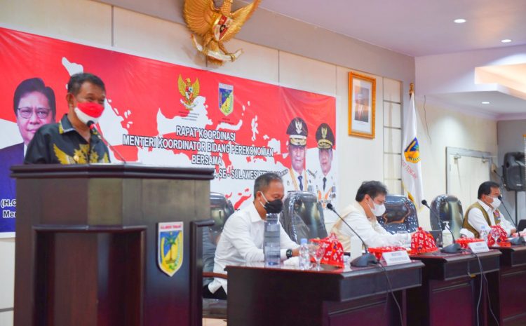  Rapat Koordinasi Percepatan Penanggulangan Covid-19 Oleh Menko Bidang Perekonomian Bersama Gubernur, Bupati/Walikota Se-Sulawesi Tengah.