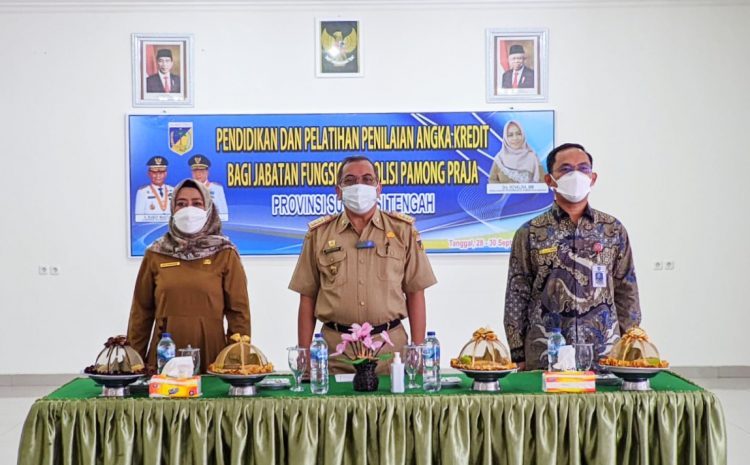 Pj. Sekda Provinsi Sulteng Buka Secara Resmi Pendidikan dan Pelatihan Penilaian Angka Kredit Bagi Jabatan Fungsional Sat Pol PP Provinsi Sulawesi Tengah Tahun 2021.